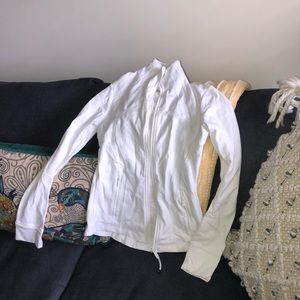 White lulu running jacket